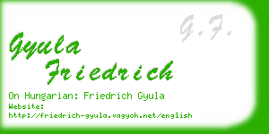 gyula friedrich business card